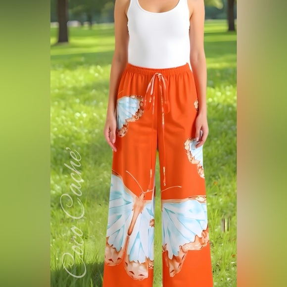 Classy Butterflies  Print Casual Pants - Picture 3 of 10